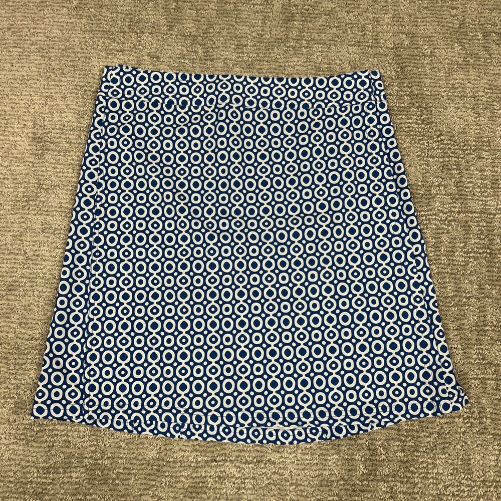 Navy and White Geometric Swim Coverup Skirt
